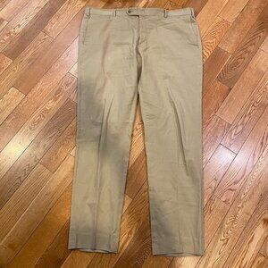 Zanella Pants Mens 42 Casual Cotton Stretch Golf Khaki Parker Made in Italy READ